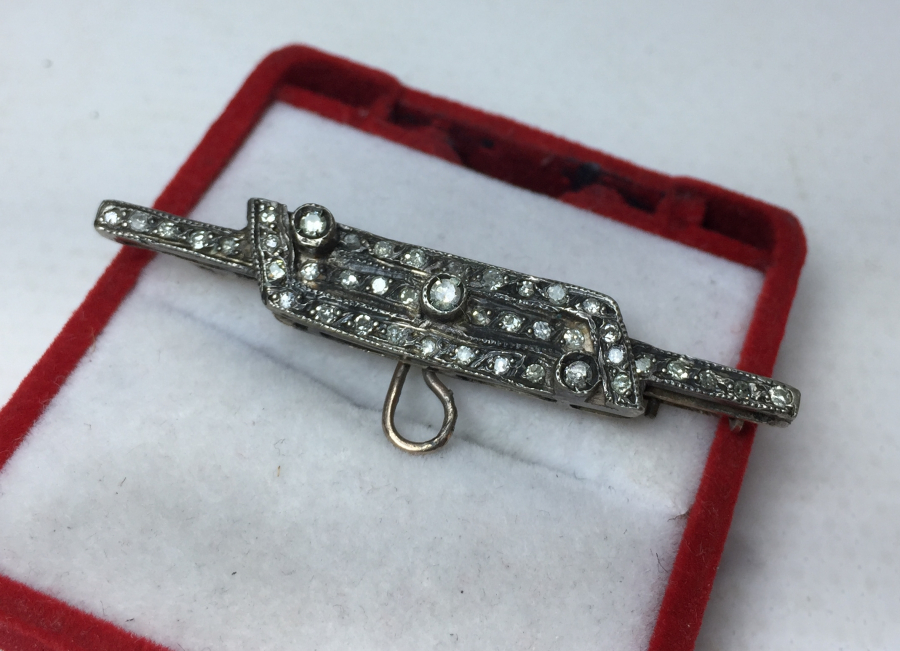 OSMANLI DÖNEMİ ÜZERİ ELMAS TAŞLARLA SÜSLÜ ÇOK NADİR CEP SAATİ BROŞU