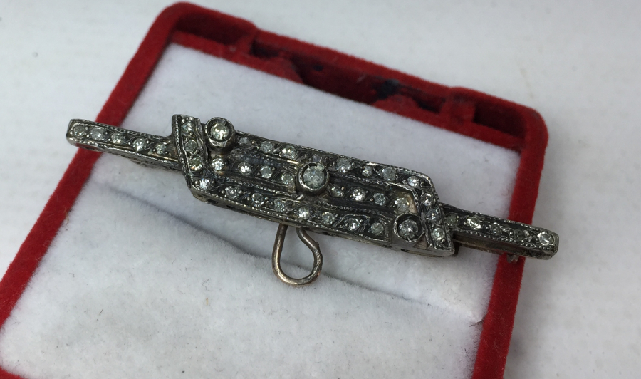 OSMANLI DÖNEMİ ÜZERİ ELMAS TAŞLARLA SÜSLÜ ÇOK NADİR CEP SAATİ BROŞU