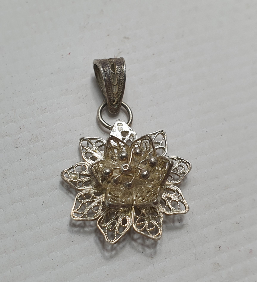 TELKARİ İŞÇİLİKLİ GÜMÜŞ KOLYE UCU