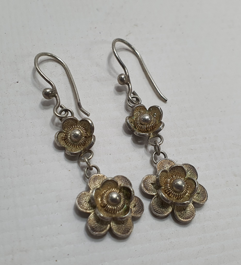 TELKARİ İŞÇİLİKLİ GÜMÜŞ KÜPE