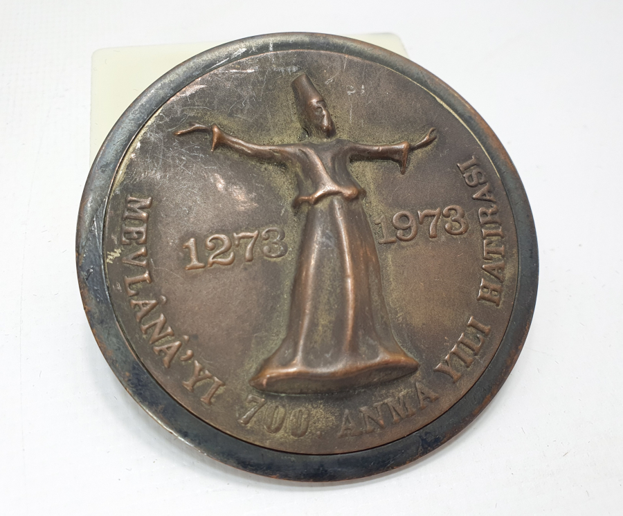 MEVLANA'NIN 700. ANMA YILINA ÖZEL YAPILMIŞ BÜYÜK BOY HATIRA MADALYON