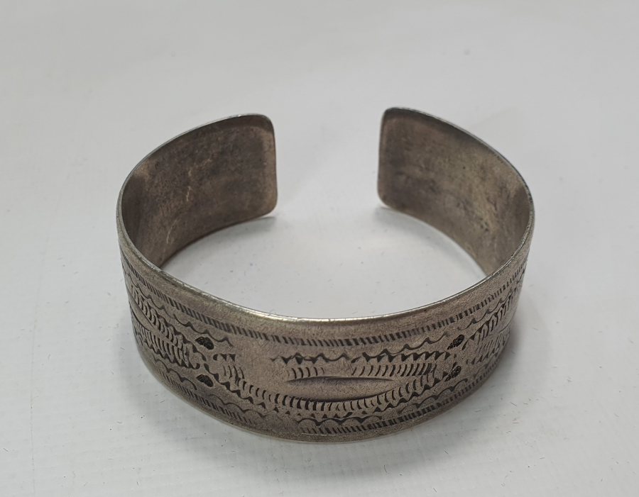 OSMANLI DÖNEMİ İÇİ USTA DAMGALI ERMENİ İŞİ GÜMÜŞ NAZAR BİLEKLİĞİ