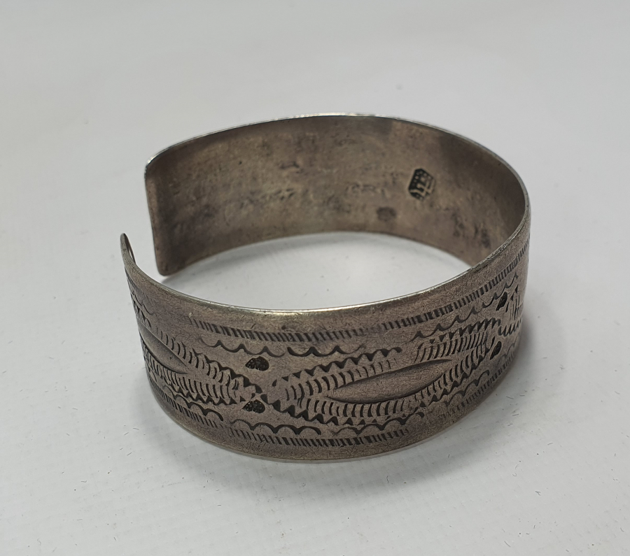 OSMANLI DÖNEMİ İÇİ USTA DAMGALI ERMENİ İŞİ GÜMÜŞ NAZAR BİLEKLİĞİ