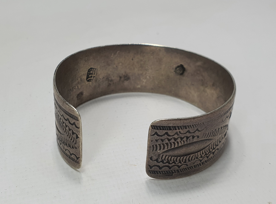 OSMANLI DÖNEMİ İÇİ USTA DAMGALI ERMENİ İŞİ GÜMÜŞ NAZAR BİLEKLİĞİ