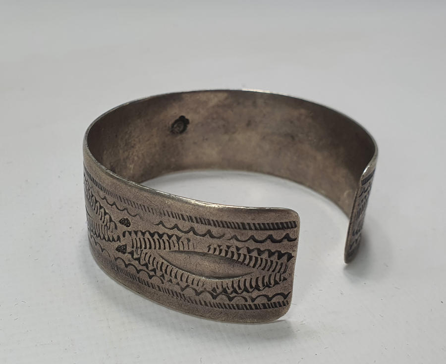 OSMANLI DÖNEMİ İÇİ USTA DAMGALI ERMENİ İŞİ GÜMÜŞ NAZAR BİLEKLİĞİ