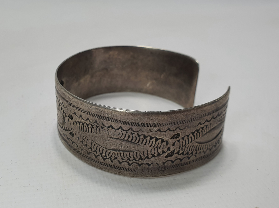 OSMANLI DÖNEMİ İÇİ USTA DAMGALI ERMENİ İŞİ GÜMÜŞ NAZAR BİLEKLİĞİ