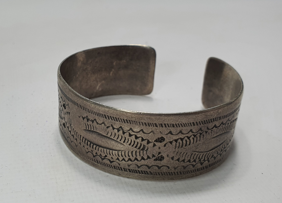 OSMANLI DÖNEMİ İÇİ USTA DAMGALI ERMENİ İŞİ GÜMÜŞ NAZAR BİLEKLİĞİ