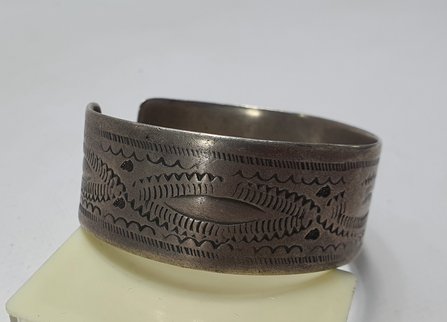 OSMANLI DÖNEMİ İÇİ USTA DAMGALI ERMENİ İŞİ GÜMÜŞ NAZAR BİLEKLİĞİ