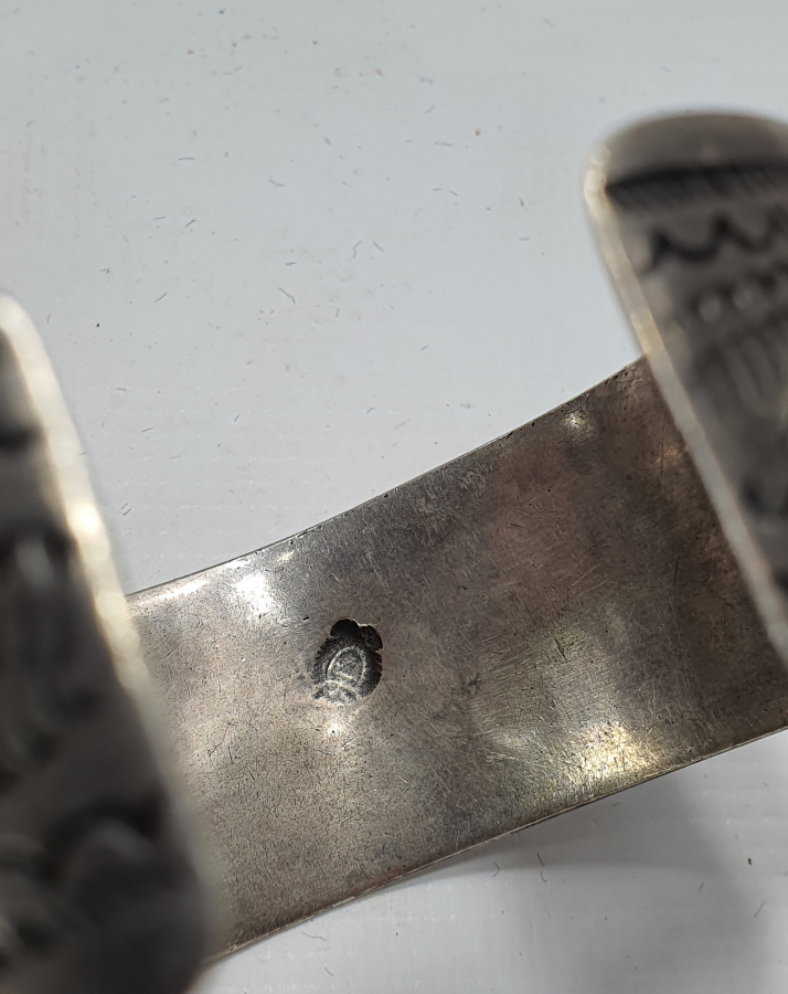 OSMANLI DÖNEMİ İÇİ USTA DAMGALI ERMENİ İŞİ GÜMÜŞ NAZAR BİLEKLİĞİ