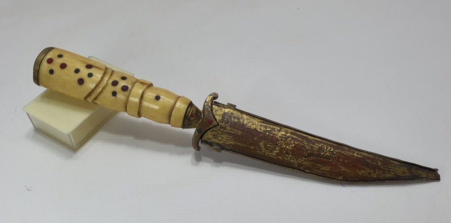 OSMANLI DÖNEMİ KEMİK SAPLI NADİR FORMDA KUŞAK KAMASI