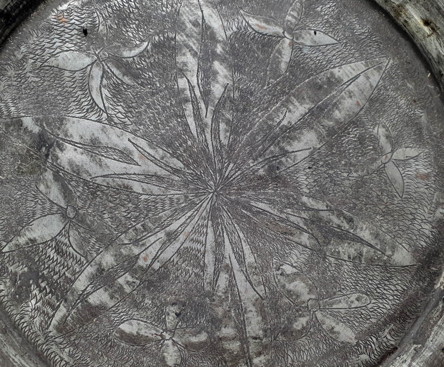 OSMANLI DÖNEMİ ÜZERİ KALEM İŞÇİLİKLİ KAHVE TEPSİSİ