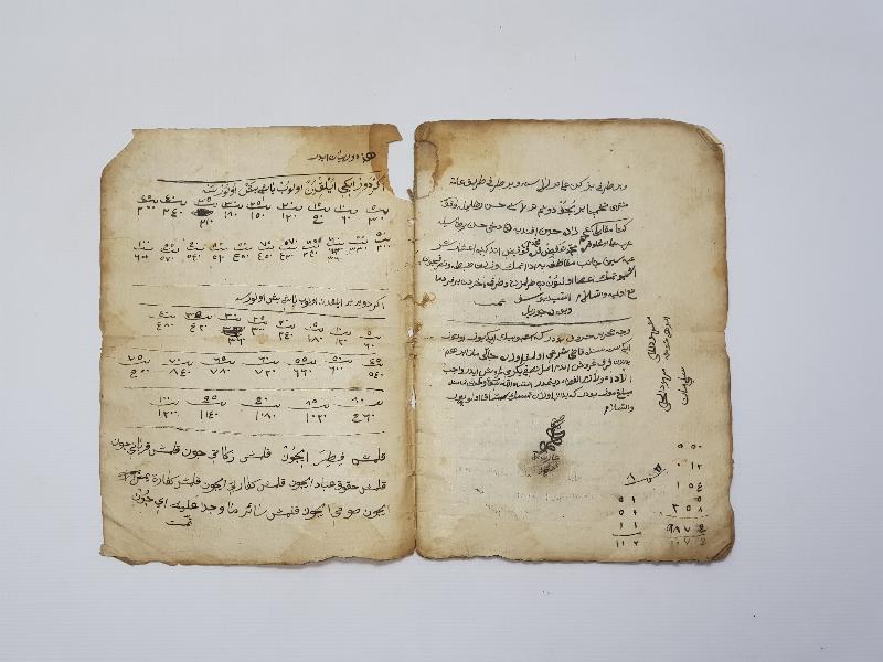 İÇİNDE EBCED VE TILSIMLAR BULUNAN EL YAZMA KİTAP