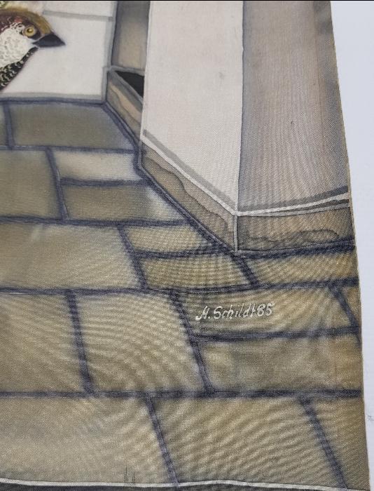 KUŞLAR TEMALI KUMAŞ ÜZERİ EL BOYAMA RESİM