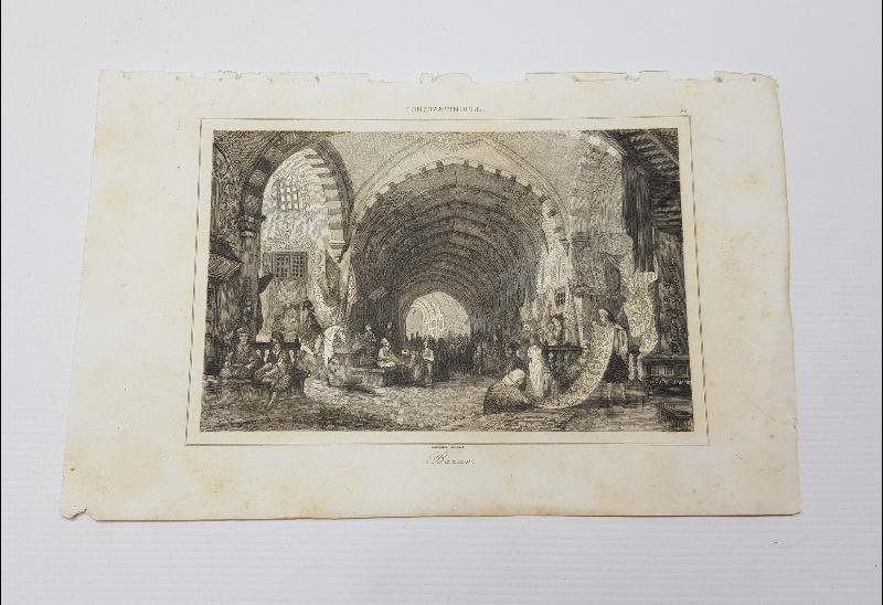 OSMANLI DÖNEMİ GRAVÜR: KAPALI ÇARŞI - OTTOMAN BAZAAR