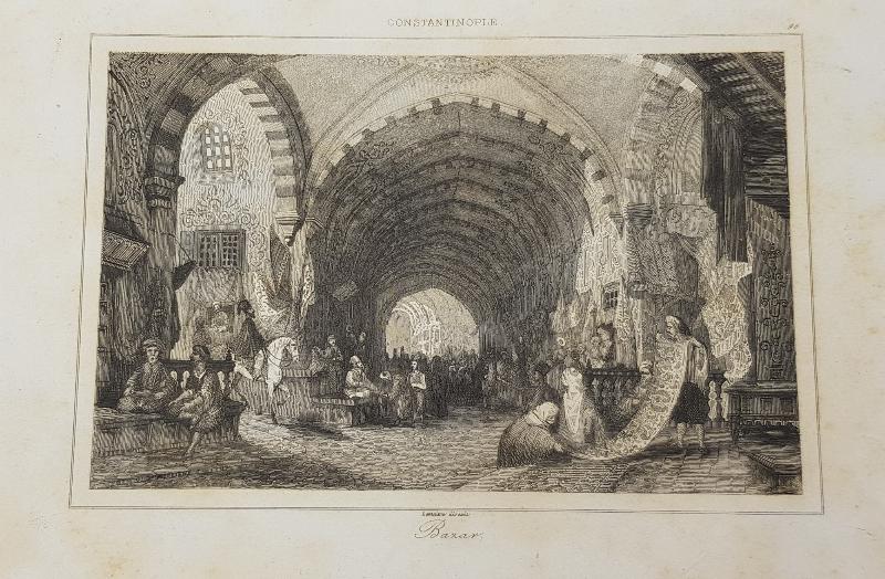 OSMANLI DÖNEMİ GRAVÜR: KAPALI ÇARŞI - OTTOMAN BAZAAR