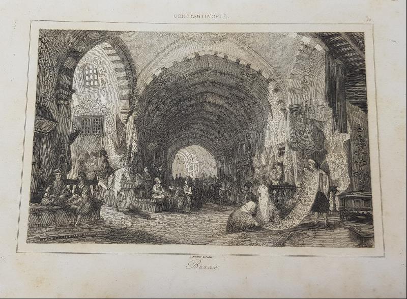 OSMANLI DÖNEMİ GRAVÜR: KAPALI ÇARŞI - OTTOMAN BAZAAR