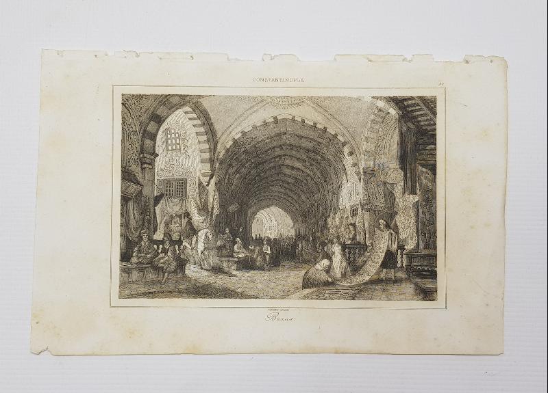 OSMANLI DÖNEMİ GRAVÜR: KAPALI ÇARŞI - OTTOMAN BAZAAR