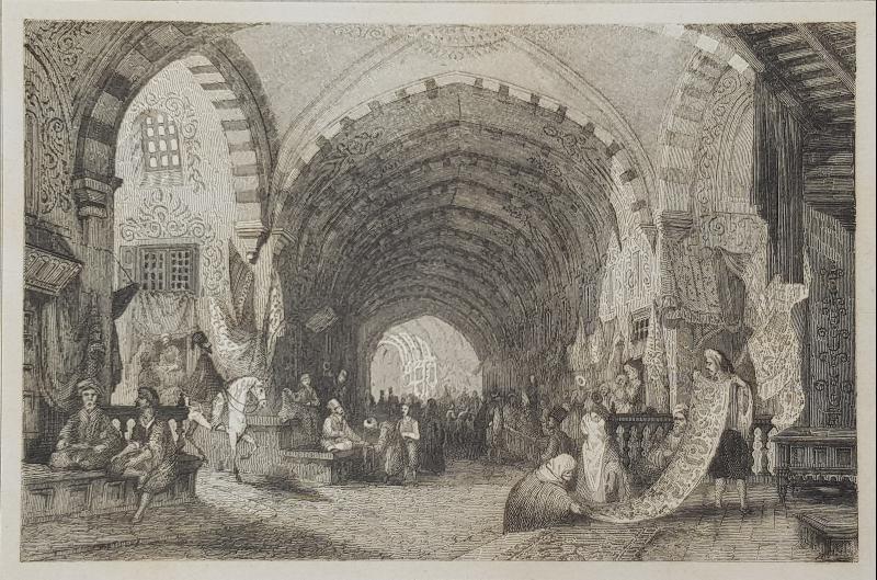 OSMANLI DÖNEMİ GRAVÜR: KAPALI ÇARŞI - OTTOMAN BAZAAR