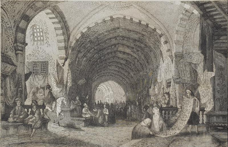 OSMANLI DÖNEMİ GRAVÜR: KAPALI ÇARŞI - OTTOMAN BAZAAR