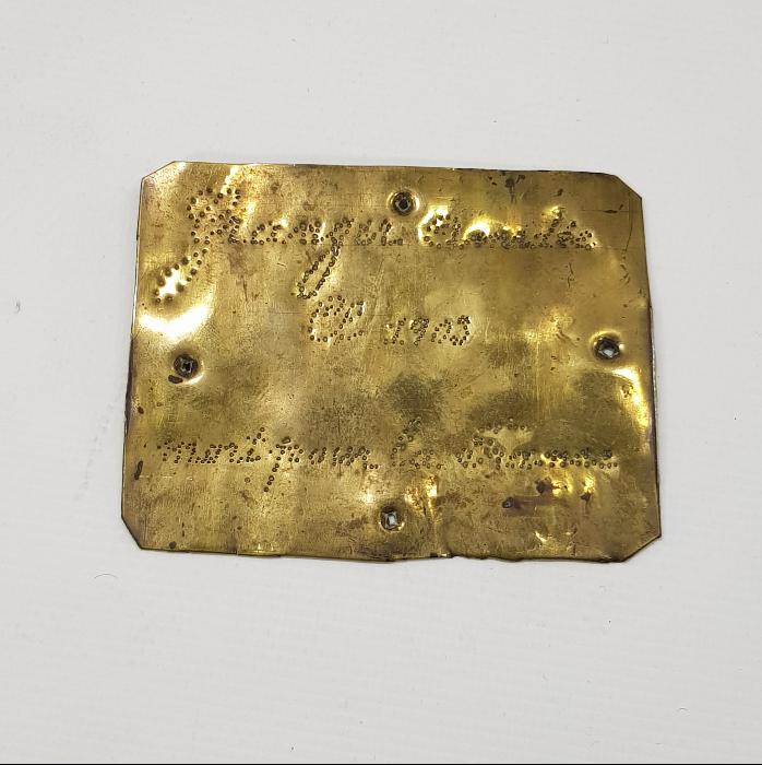 1903 TARİHLİ PİRİNÇ PLAKA 