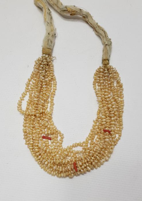 MERCAN TAŞLARLA SÜSLÜ OSMANLI KUM İNCİ GERDANLIK 