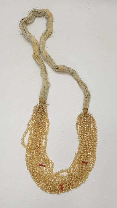 MERCAN TAŞLARLA SÜSLÜ OSMANLI KUM İNCİ GERDANLIK 