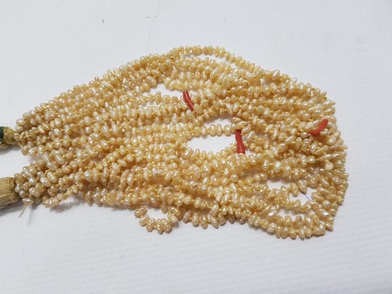 MERCAN TAŞLARLA SÜSLÜ OSMANLI KUM İNCİ GERDANLIK 