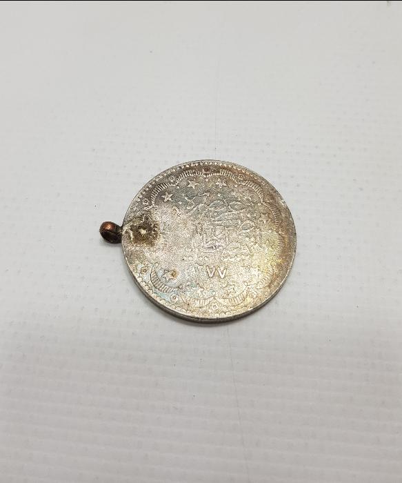 OSMANLI GÜMÜŞ 20 KURUŞ MECİDİYE KOLYE UCU 