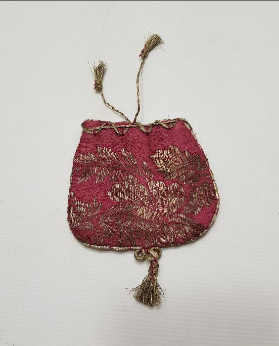 OSMANLI GÜMÜŞ SIRMALI ELMASİYE KESE