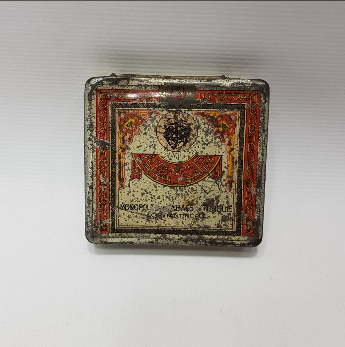 OSMANLICA YAZILI TENEKE SİGARA KUTUSU 