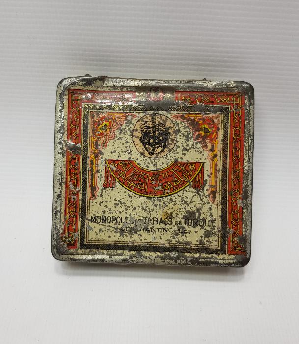 OSMANLICA YAZILI TENEKE SİGARA KUTUSU 