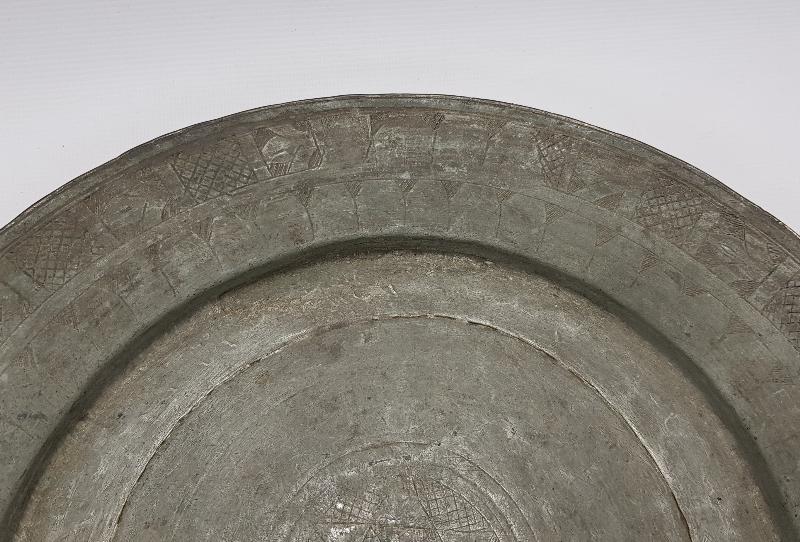 OSMANLI DÖNEMİ DAVUT YILDIZI VE HARİKA DESENLERİYLE BAKIR TABAK 