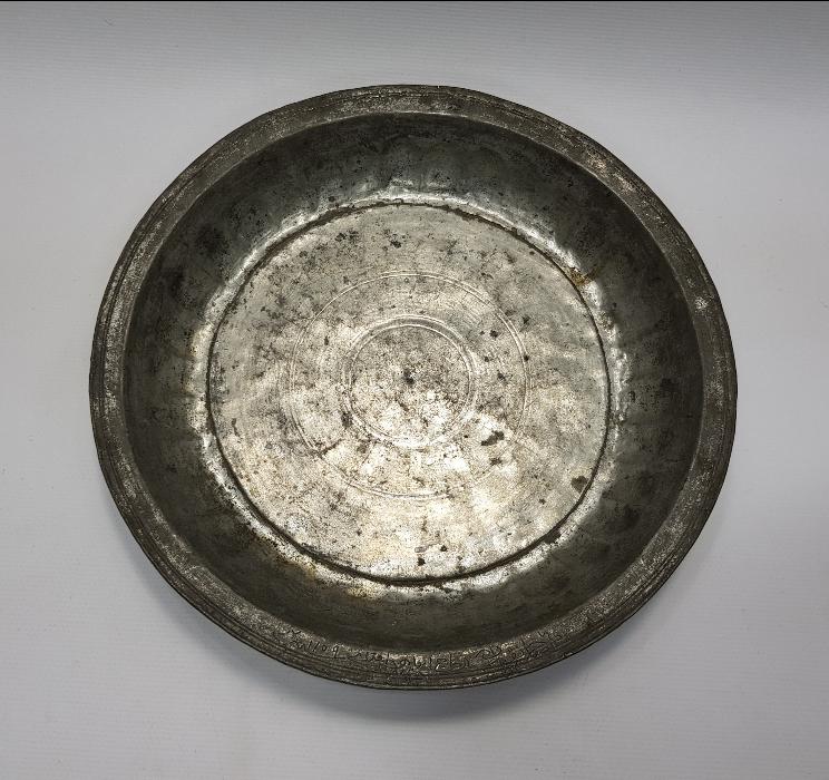 OSMANLICA YAZILI BÜYÜK BOY BAKIR TABAK 