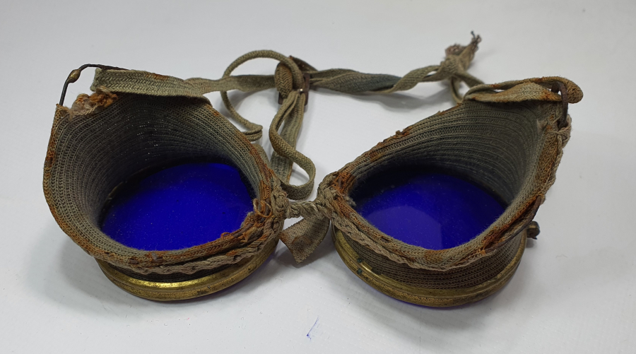 1920 LERDEN MAVİ CAMLI NADİR MOTOSİKLETÇİ GÖZLÜĞÜ