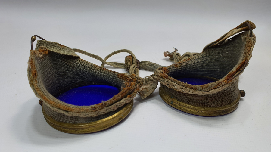 1920 LERDEN MAVİ CAMLI NADİR MOTOSİKLETÇİ GÖZLÜĞÜ