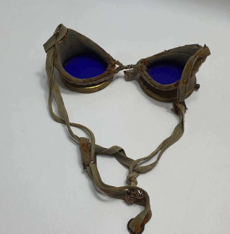 1920 LERDEN MAVİ CAMLI NADİR MOTOSİKLETÇİ GÖZLÜĞÜ