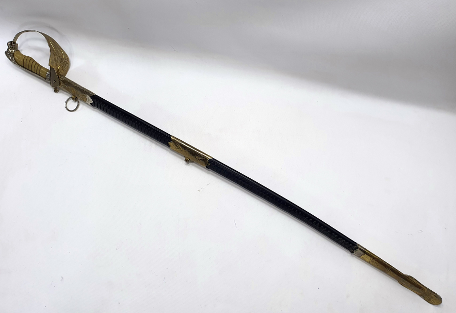 ASLAN BAŞLI ANTİKA DENİZCİ SUBAY KILICI