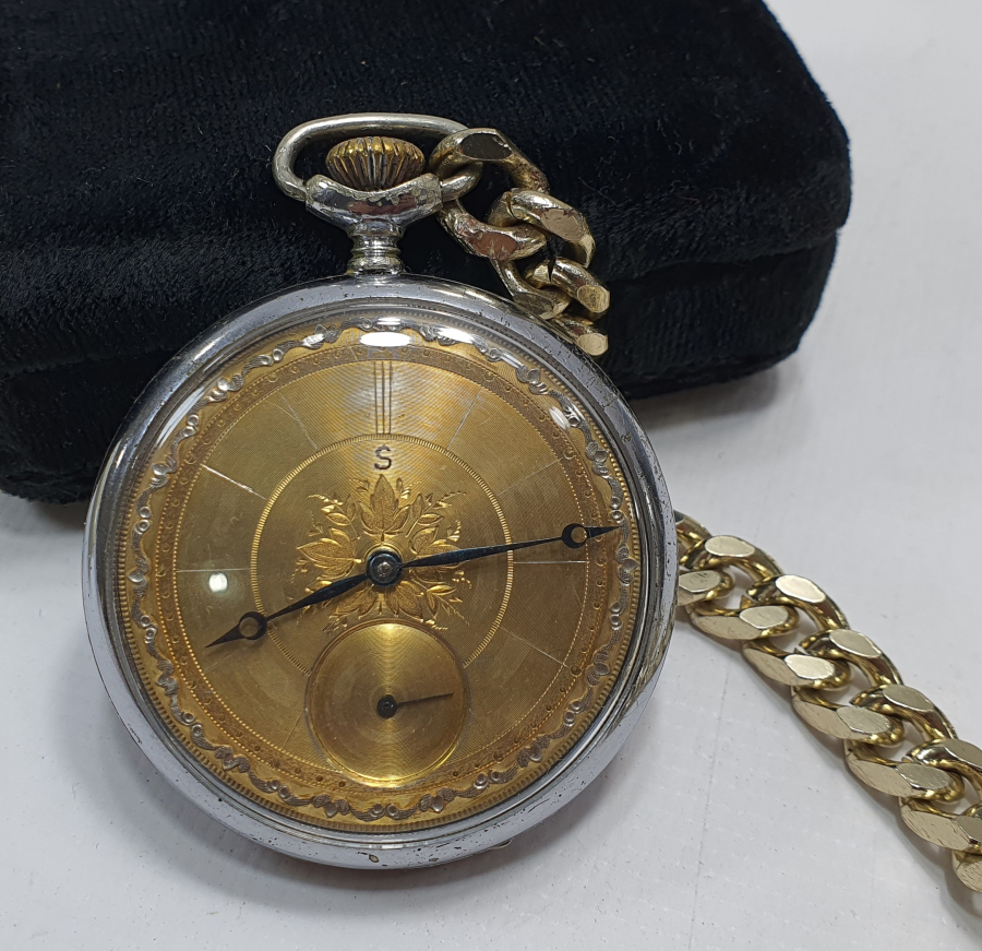 ÇOK NADİR GÜMÜŞ KADRAN SİNGER CEP SAATİ