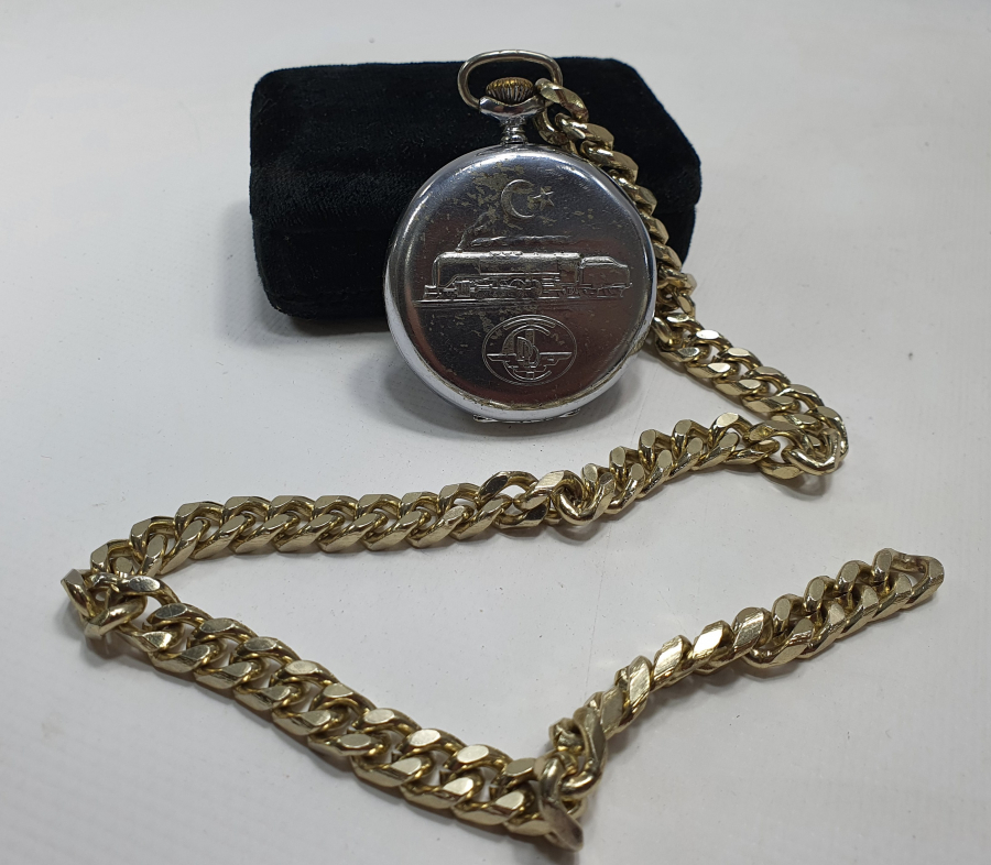 ÇOK NADİR GÜMÜŞ KADRAN SİNGER CEP SAATİ