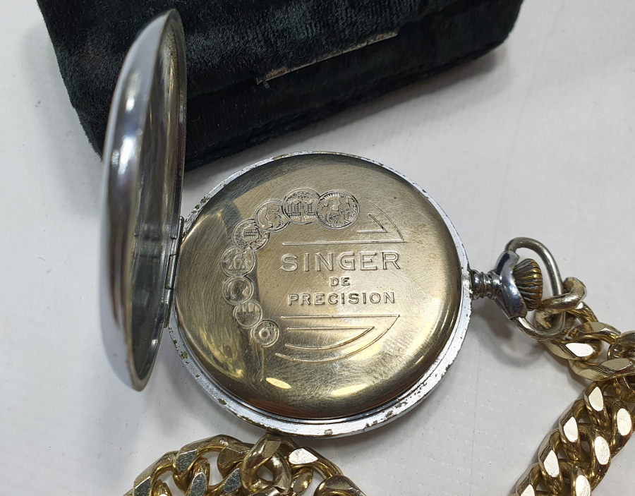 ÇOK NADİR GÜMÜŞ KADRAN SİNGER CEP SAATİ