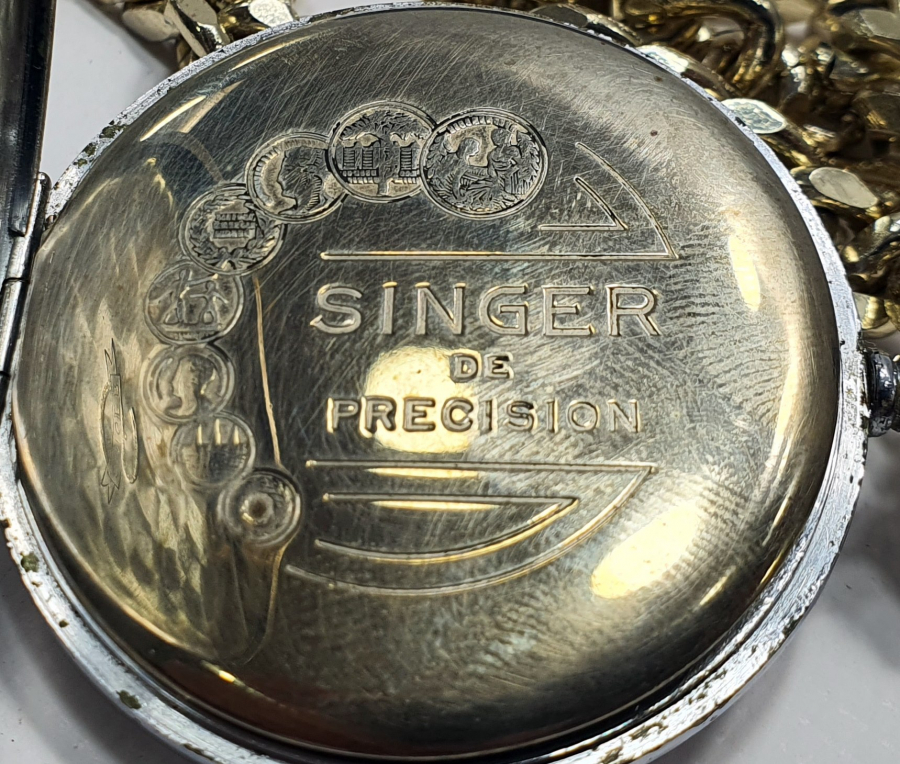 ÇOK NADİR GÜMÜŞ KADRAN SİNGER CEP SAATİ