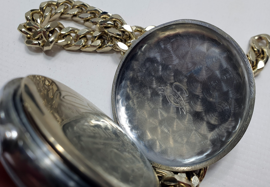 ÇOK NADİR GÜMÜŞ KADRAN SİNGER CEP SAATİ