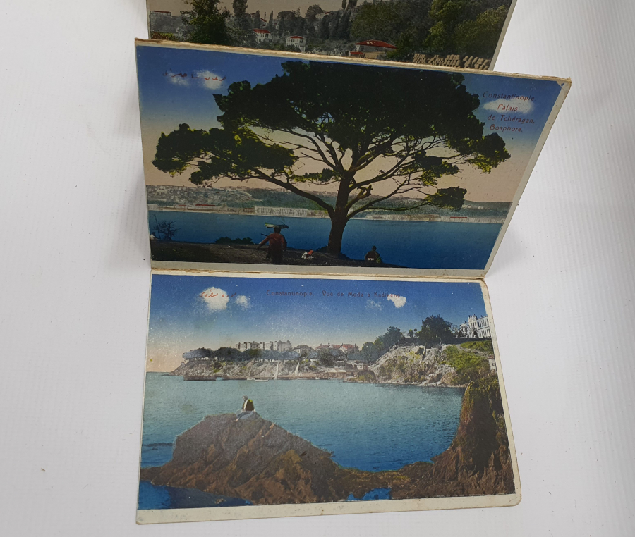 İÇİNDE 12 ADET KARTPOSTAL BULUNAN ÜZERİ OSMANLICA YAZILI KARTPOSTAL ALBÜMÜ