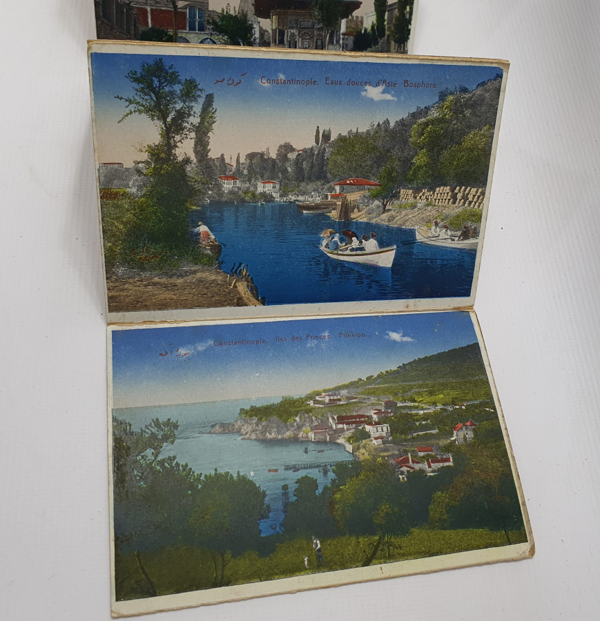 İÇİNDE 12 ADET KARTPOSTAL BULUNAN ÜZERİ OSMANLICA YAZILI KARTPOSTAL ALBÜMÜ