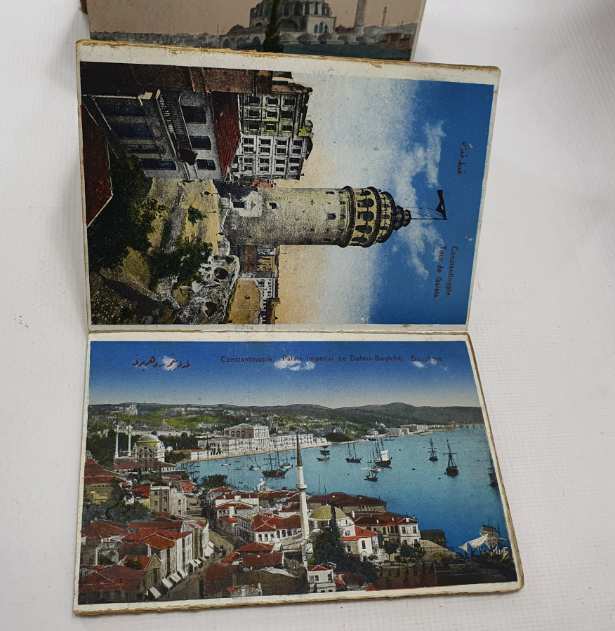 İÇİNDE 12 ADET KARTPOSTAL BULUNAN ÜZERİ OSMANLICA YAZILI KARTPOSTAL ALBÜMÜ