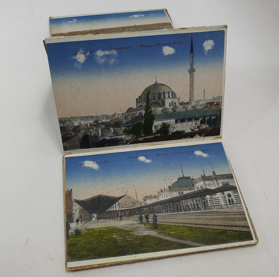 İÇİNDE 12 ADET KARTPOSTAL BULUNAN ÜZERİ OSMANLICA YAZILI KARTPOSTAL ALBÜMÜ