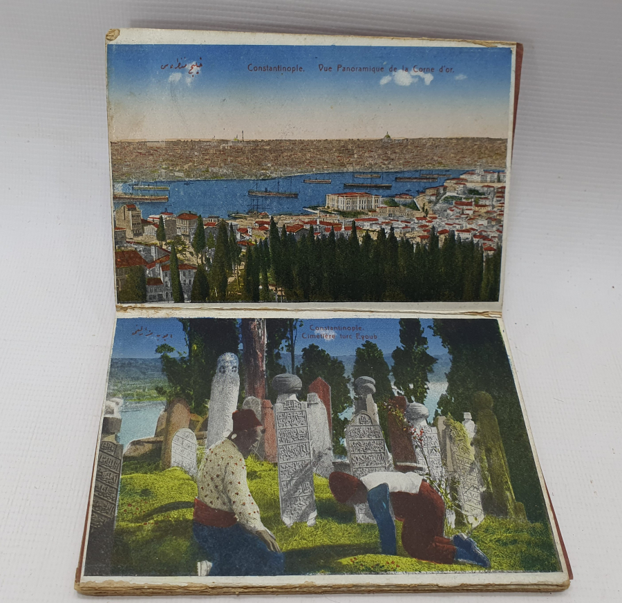 İÇİNDE 12 ADET KARTPOSTAL BULUNAN ÜZERİ OSMANLICA YAZILI KARTPOSTAL ALBÜMÜ