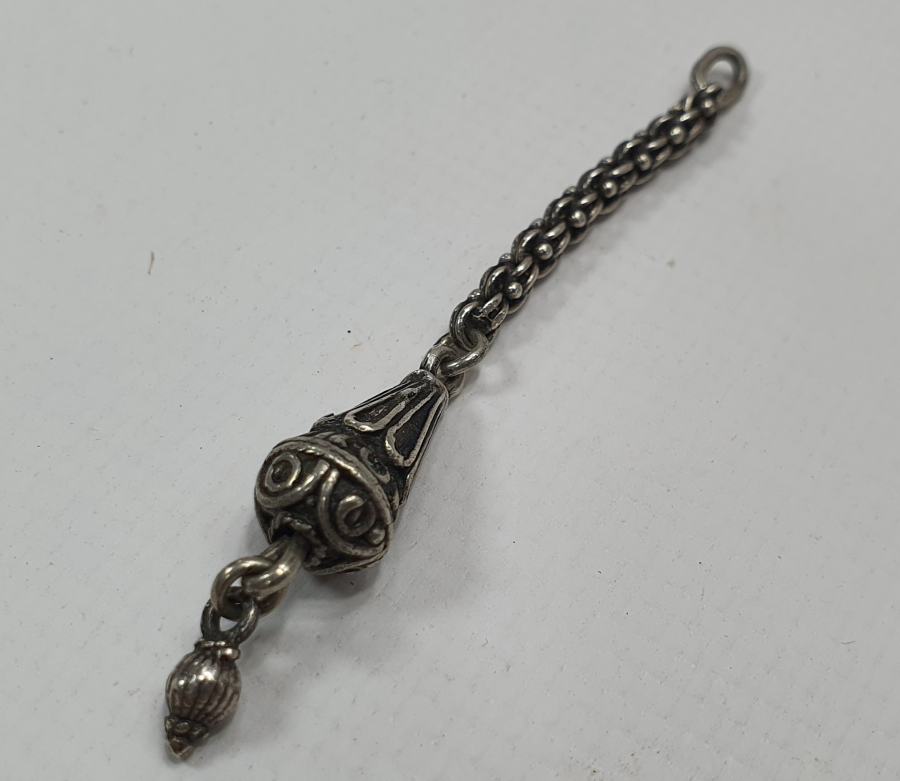 OSMANLI DÖNEMİ ARNAVUT ZİNCİRLİ GÜMÜŞ TESBİH PÜSKÜLÜ