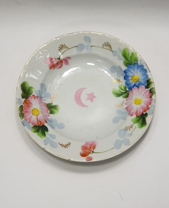 OSMANLI DÖNEMİ AY YILDIZLI PORSELEN TABAK 