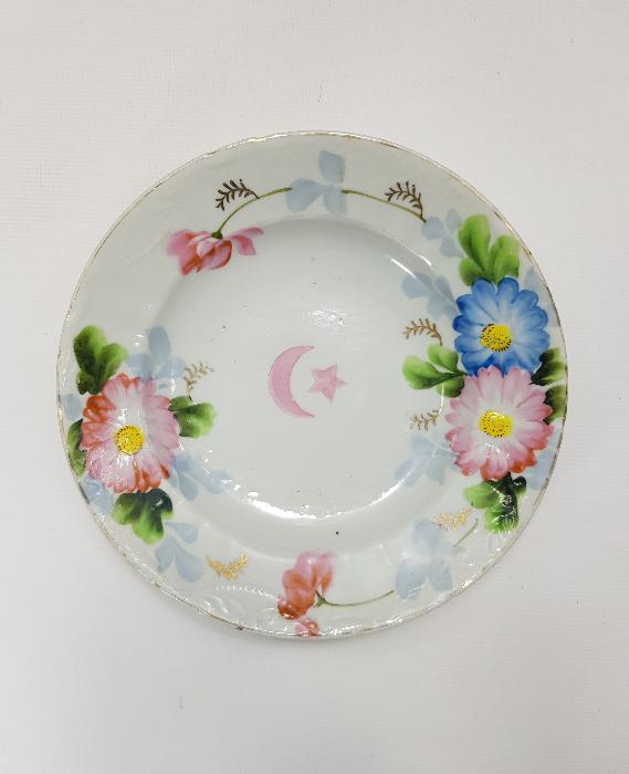 OSMANLI DÖNEMİ AY YILDIZLI PORSELEN TABAK 